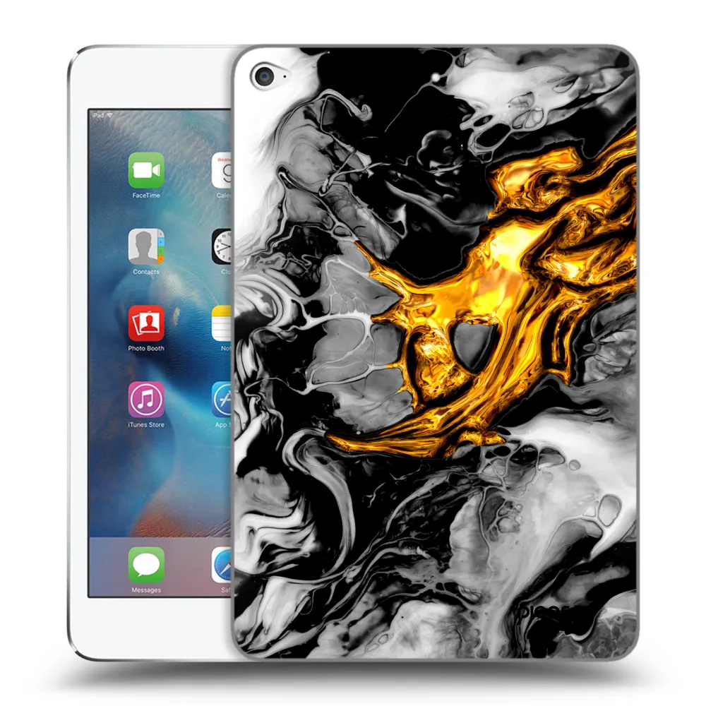 Picasee transparente Silikonhülle für Apple iPad mini 4 - Black Gold 2