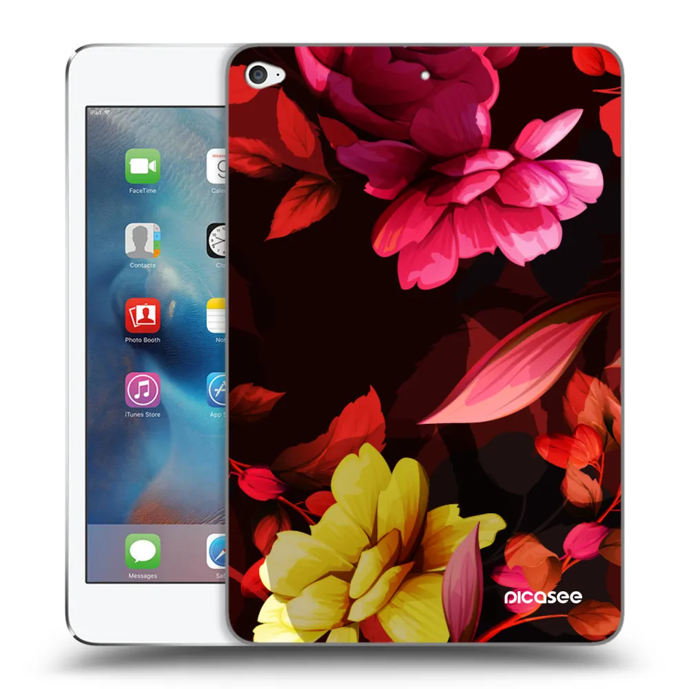 Picasee transparente Silikonhülle für Apple iPad mini 4 - Dark Peonny