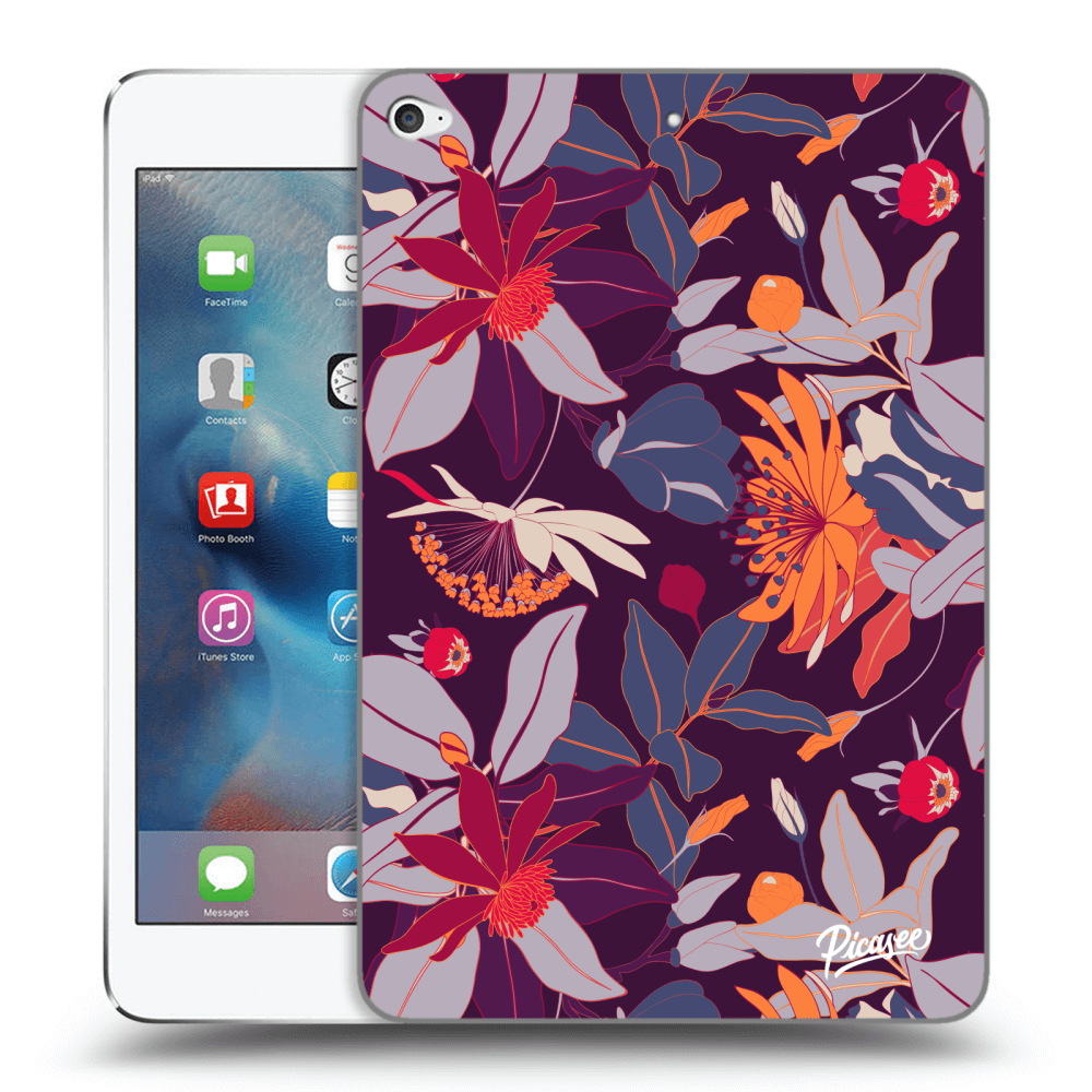 Picasee transparente Silikonhülle für Apple iPad mini 4 - Purple Leaf