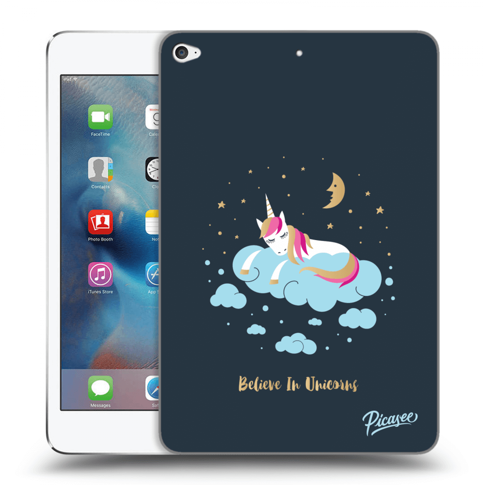 Picasee transparente Silikonhülle für Apple iPad mini 4 - Believe In Unicorns