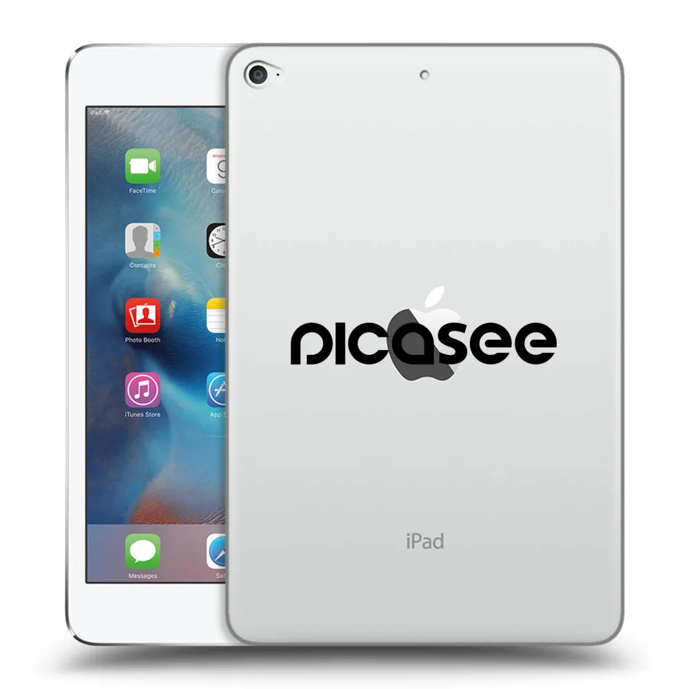 Picasee transparente Silikonhülle für Apple iPad mini 4 - Picasee - new logo - black