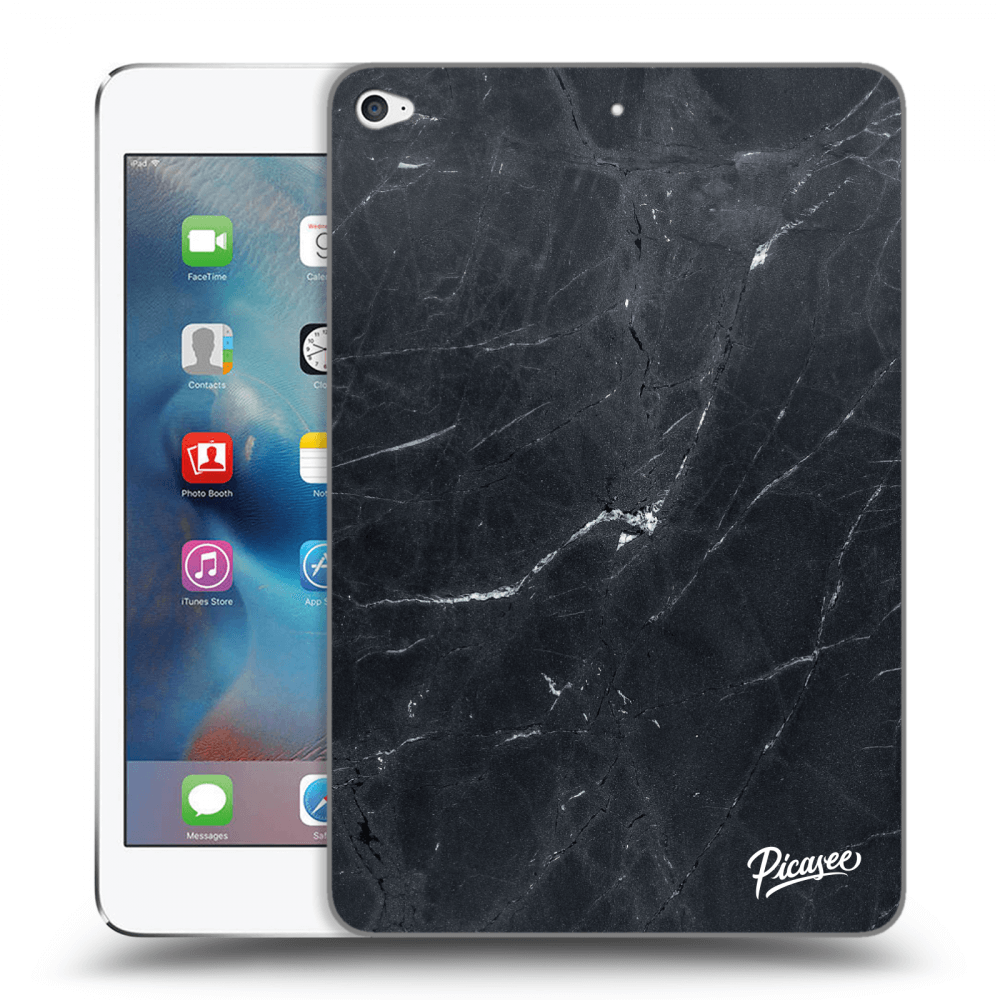 Picasee transparente Silikonhülle für Apple iPad mini 4 - Black marble