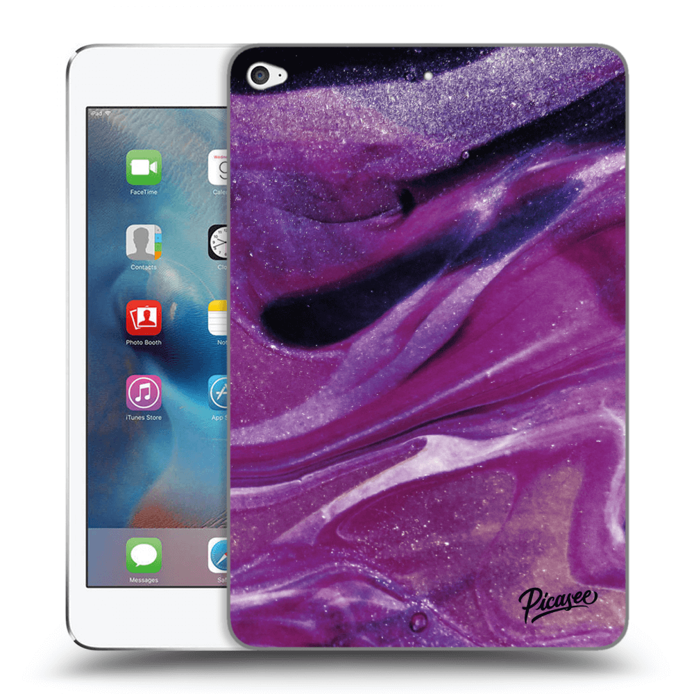 Picasee transparente Silikonhülle für Apple iPad mini 4 - Purple glitter