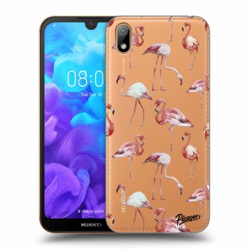 Picasee Huawei Y5 2019 Hülle - Transparentes Silikon - Flamingos