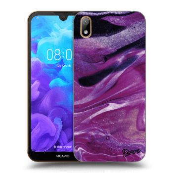 Picasee Huawei Y5 2019 Hülle - Schwarzes Silikon - Purple glitter