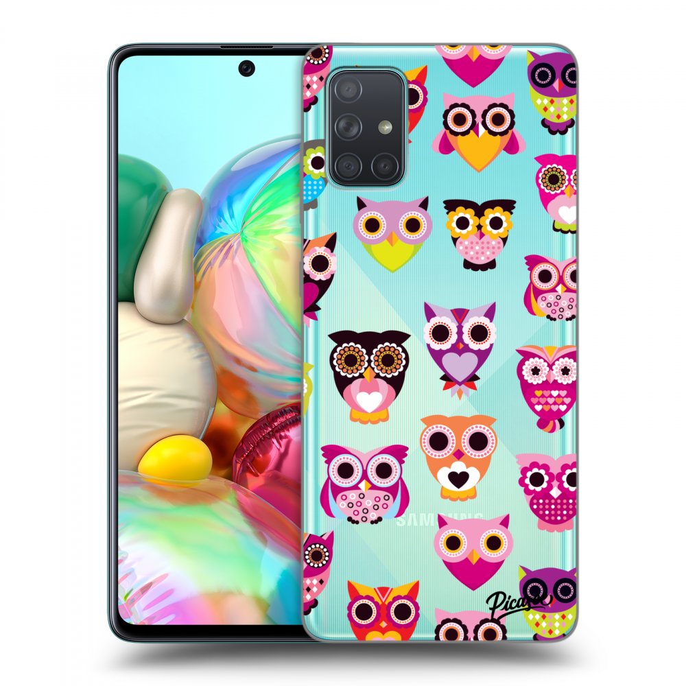 Picasee Samsung Galaxy A71 A715F Hülle - Transparentes Silikon - Owls