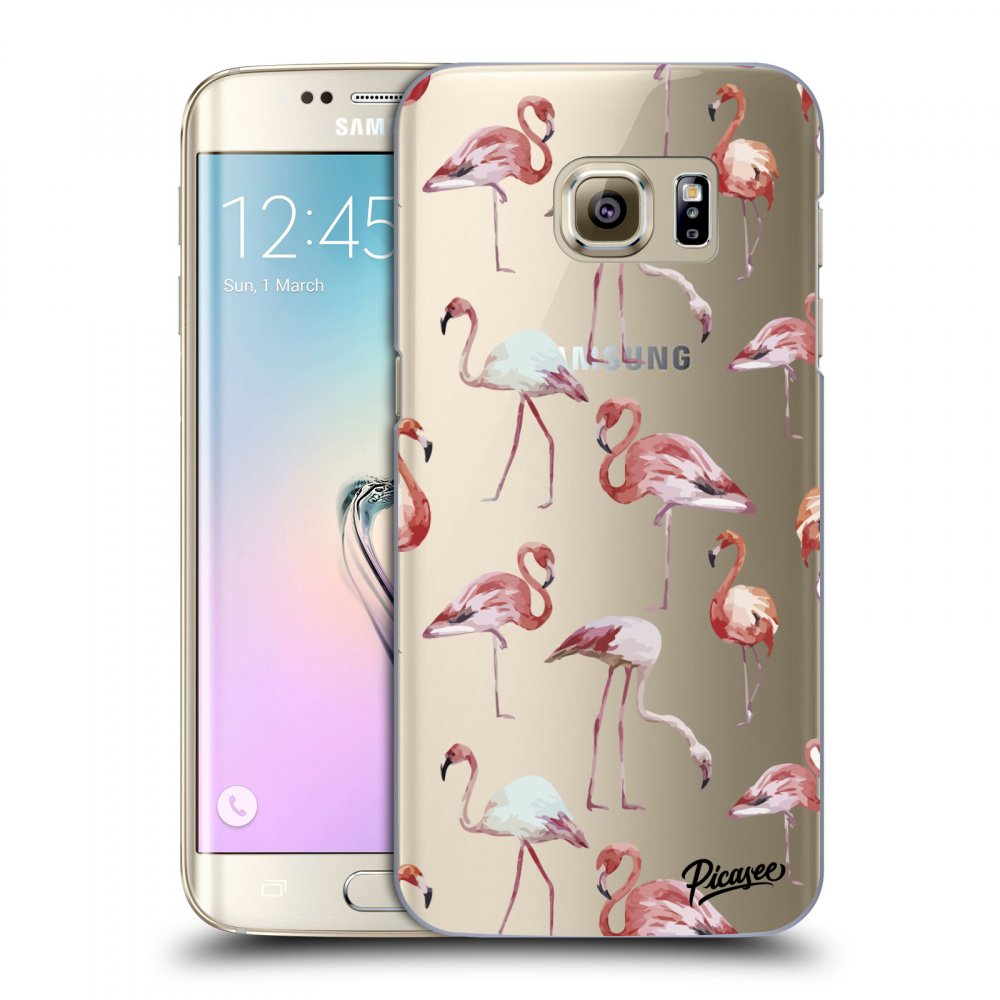 Picasee Samsung Galaxy S7 Edge G935F Hülle - Transparentes Silikon - Flamingos