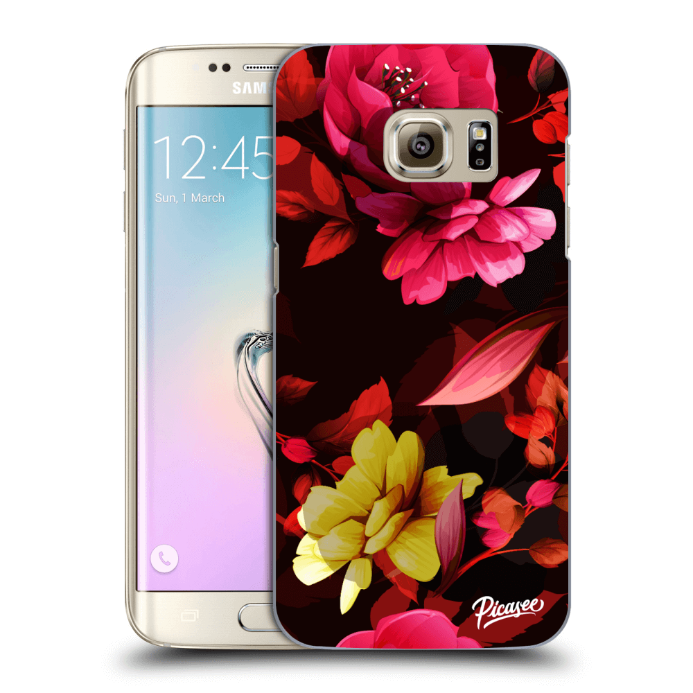 Picasee Samsung Galaxy S7 Edge G935F Hülle - Transparentes Silikon - Dark Peonny