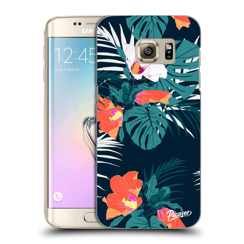 Picasee Samsung Galaxy S7 Edge G935F Hülle - Transparentes Silikon - Monstera Color