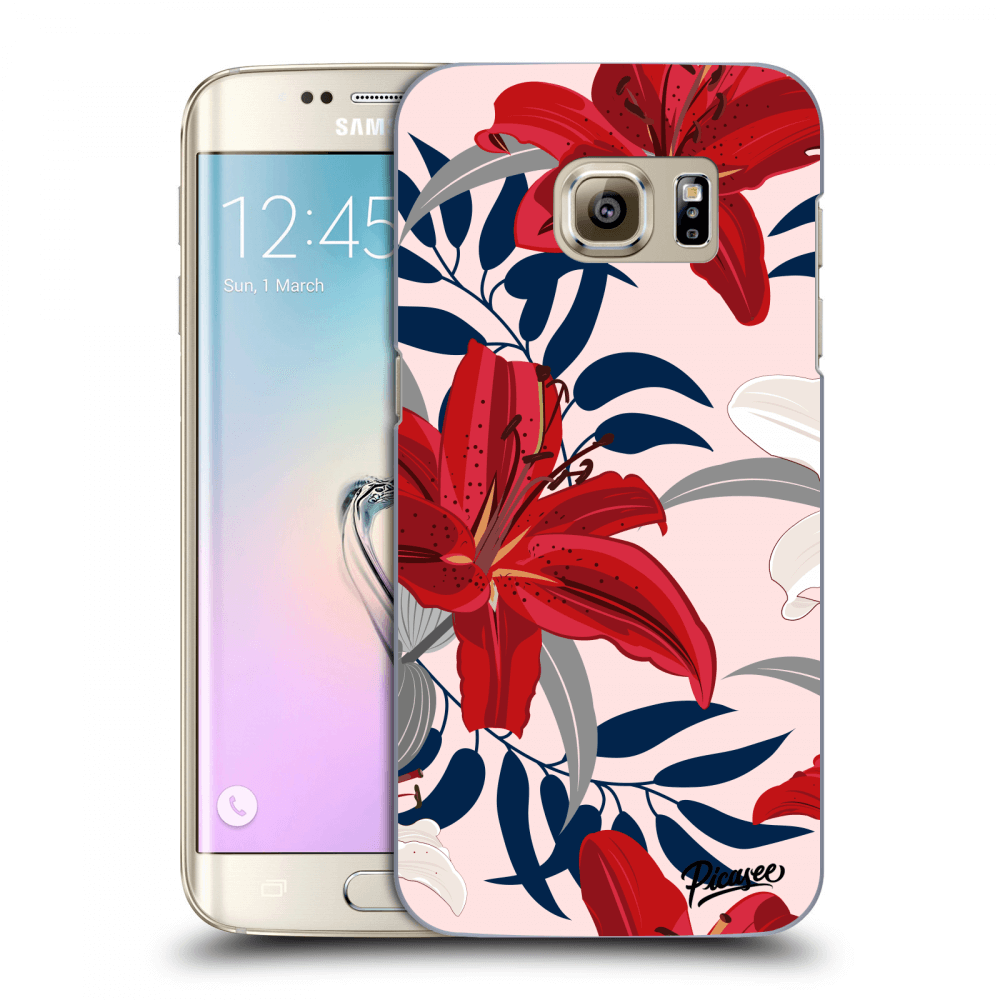 Picasee Samsung Galaxy S7 Edge G935F Hülle - Transparentes Silikon - Red Lily