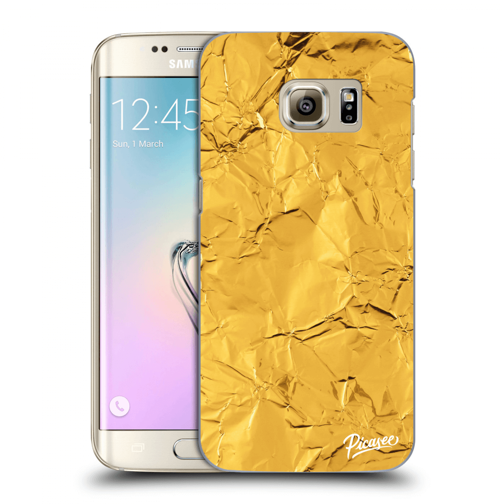Picasee Samsung Galaxy S7 Edge G935F Hülle - Transparentes Silikon - Gold