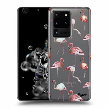 Picasee Samsung Galaxy S20 Ultra 5G G988F Hülle - Transparentes Silikon - Flamingos