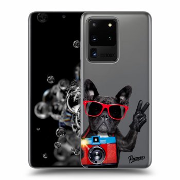 Picasee Samsung Galaxy S20 Ultra 5G G988F Hülle - Transparentes Silikon - French Bulldog