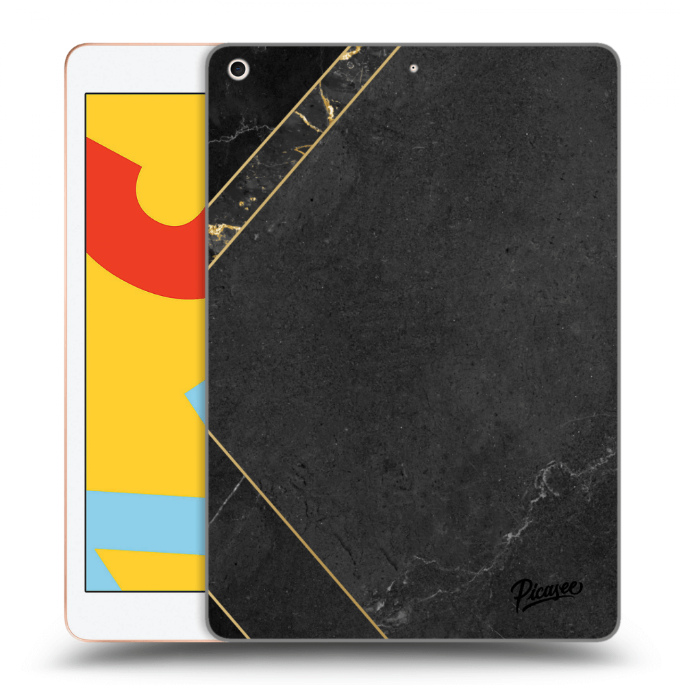Picasee transparente Silikonhülle für Apple iPad 10.2" 2019 (7. gen) - Black tile