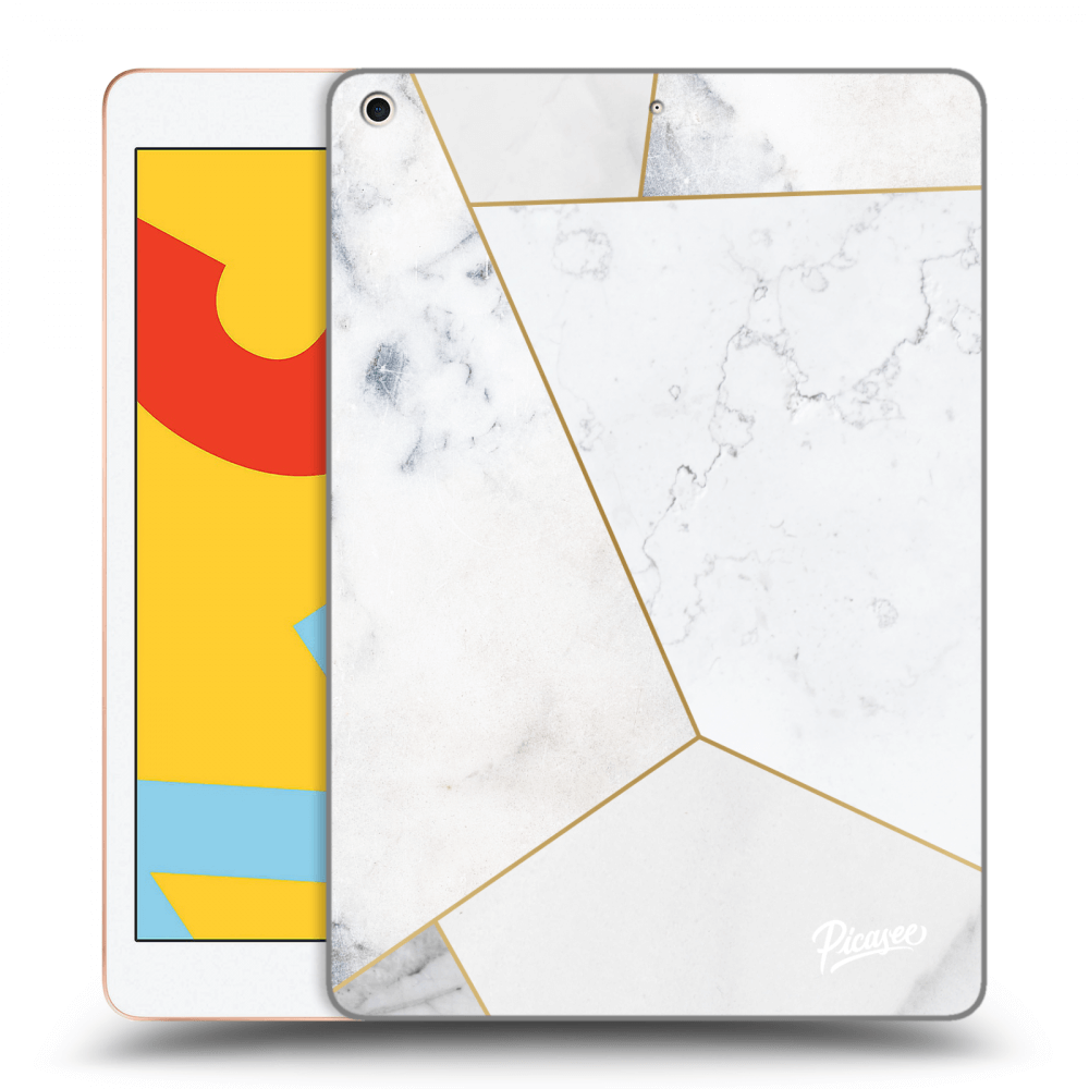 Picasee transparente Silikonhülle für Apple iPad 10.2" 2019 (7. gen) - White tile