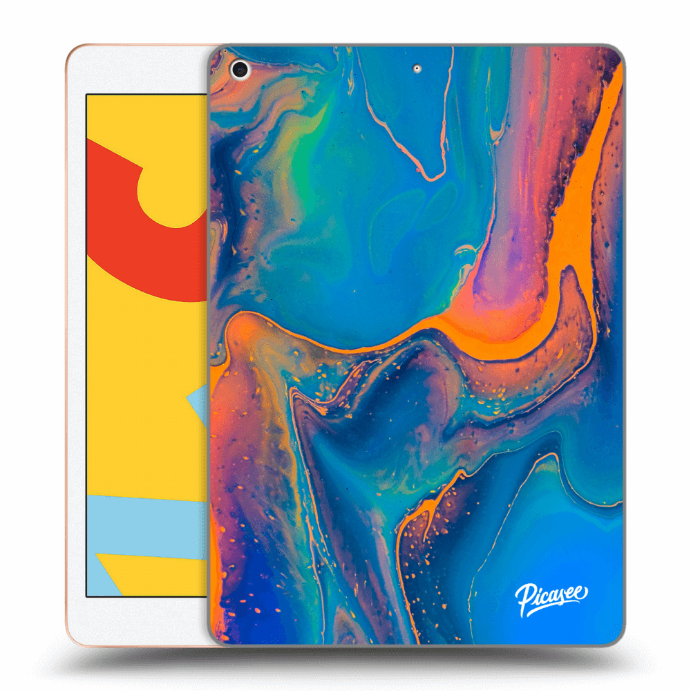 Picasee Schwarze Silikonhülle für Apple iPad 10.2" 2019 (7. gen) - Rainbow
