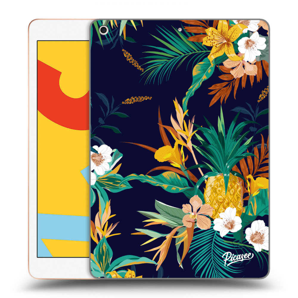 Picasee transparente Silikonhülle für Apple iPad 10.2" 2019 (7. gen) - Pineapple Color