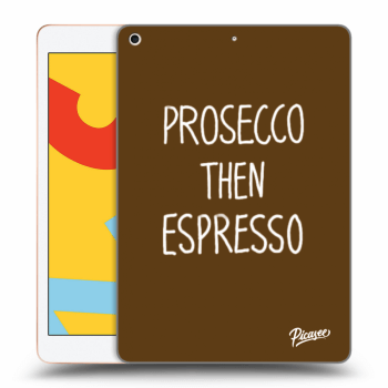 Picasee transparente Silikonhülle für Apple iPad 10.2" 2019 (7. gen) - Prosecco then espresso
