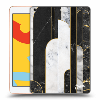 Picasee transparente Silikonhülle für Apple iPad 10.2" 2019 (7. gen) - Black & White tile