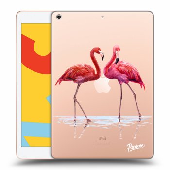 Picasee transparente Silikonhülle für Apple iPad 10.2" 2019 (7. gen) - Flamingos couple