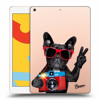 Picasee transparente Silikonhülle für Apple iPad 10.2" 2019 (7. gen) - French Bulldog