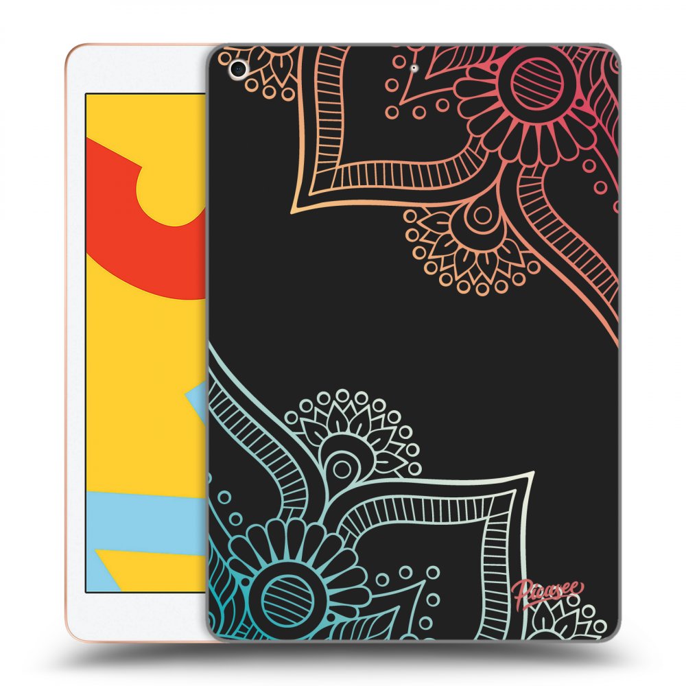 Picasee Schwarze Silikonhülle für Apple iPad 10.2" 2019 (7. gen) - Flowers pattern