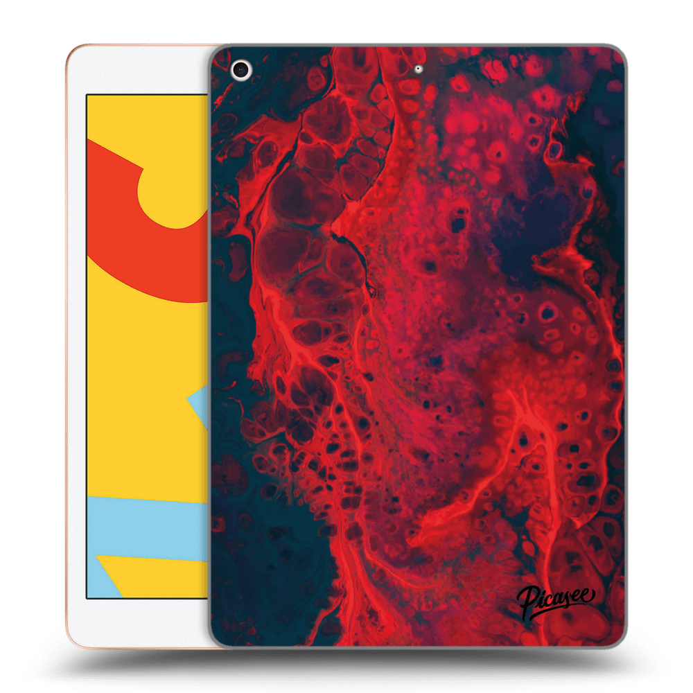 Picasee transparente Silikonhülle für Apple iPad 10.2" 2019 (7. gen) - Organic red
