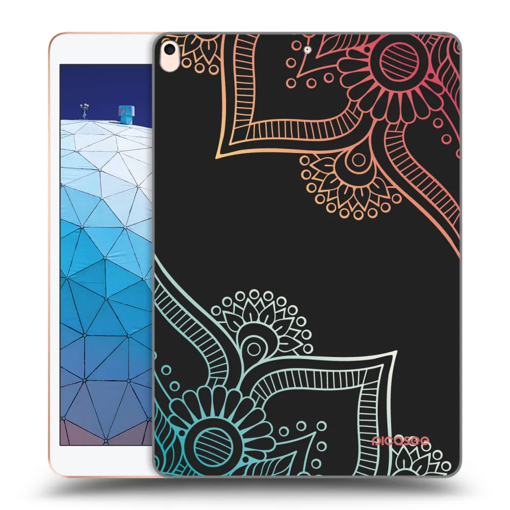 Picasee Schwarze Silikonhülle für Apple iPad Air 10.5" 2019 (3.gen) - Blumenmuster