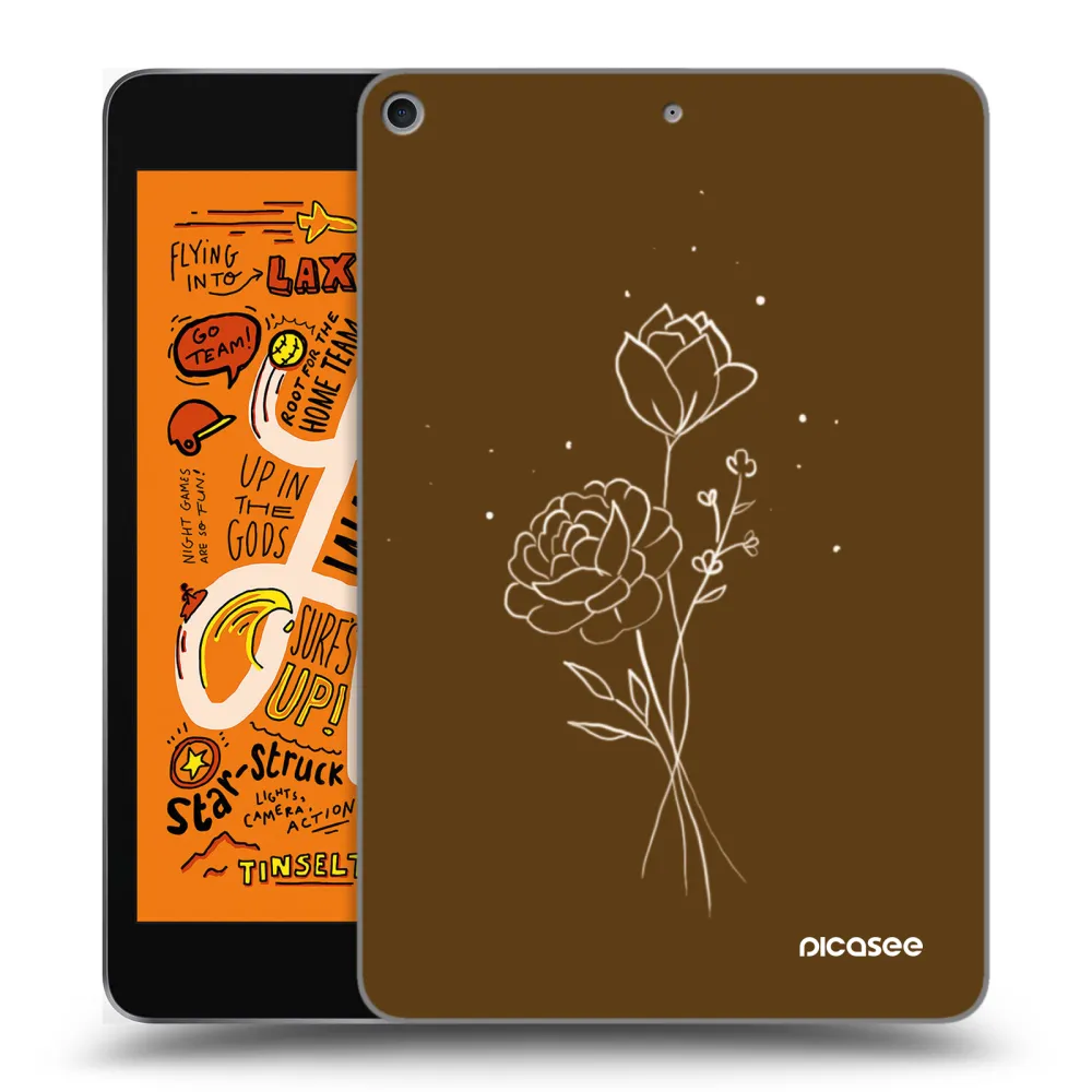 Picasee transparente Silikonhülle für Apple iPad mini 2019 (5. gen) - Brown flowers