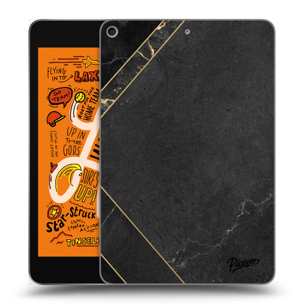 Picasee transparente Silikonhülle für Apple iPad mini 2019 (5. gen) - Black tile