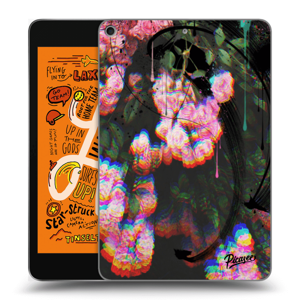 Picasee transparente Silikonhülle für Apple iPad mini 2019 (5. gen) - Rosebush black