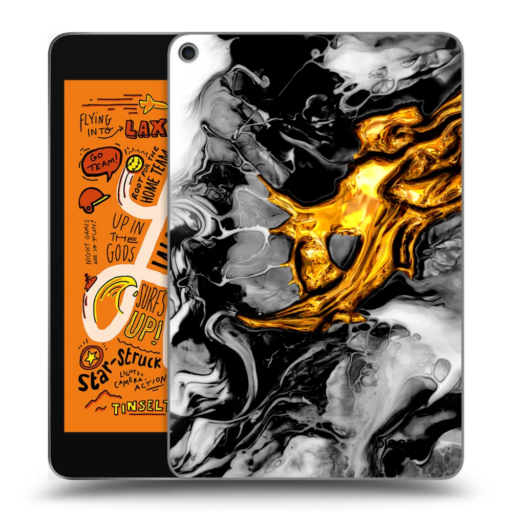 Picasee transparente Silikonhülle für Apple iPad mini 2019 (5. gen) - Black Gold 2