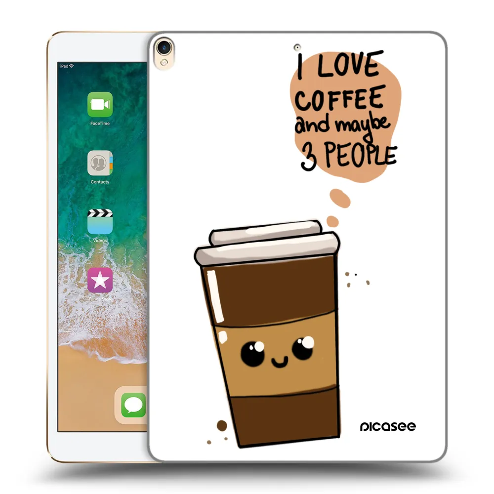 Picasee transparente Silikonhülle für Apple iPad Pro 10.5" 2017 (2. gen) - Cute coffee