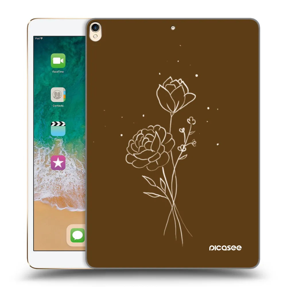 Picasee transparente Silikonhülle für Apple iPad Pro 10.5" 2017 (2. gen) - Brown flowers