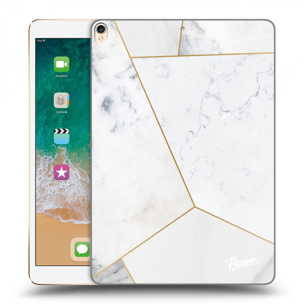 Picasee transparente Silikonhülle für Apple iPad Pro 10.5" 2017 (2. gen) - White tile