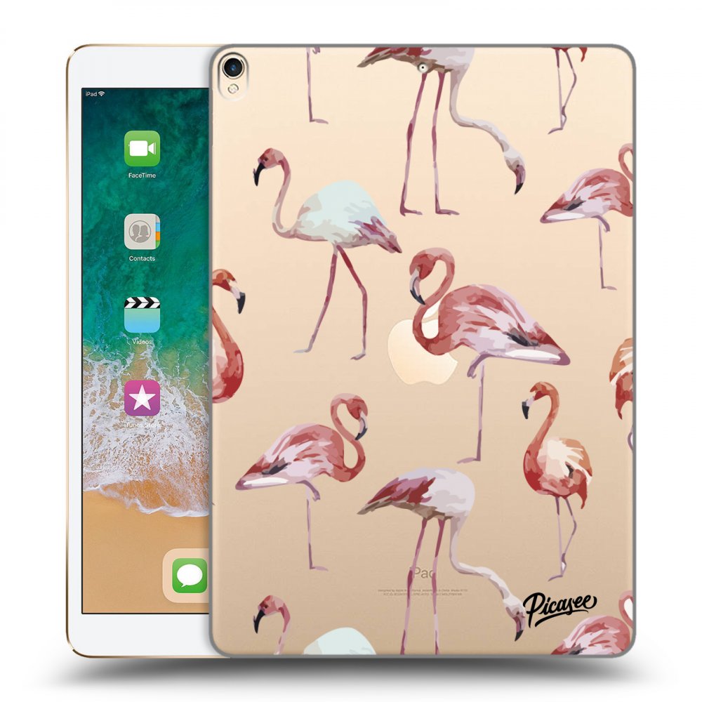 Picasee transparente Silikonhülle für Apple iPad Pro 10.5" 2017 (2. gen) - Flamingos