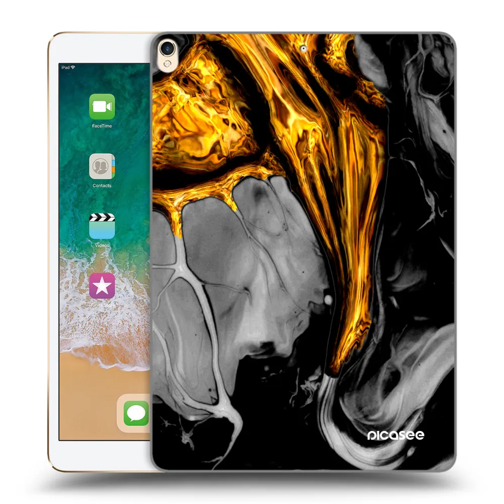 Picasee transparente Silikonhülle für Apple iPad Pro 10.5" 2017 (2. gen) - Black Gold