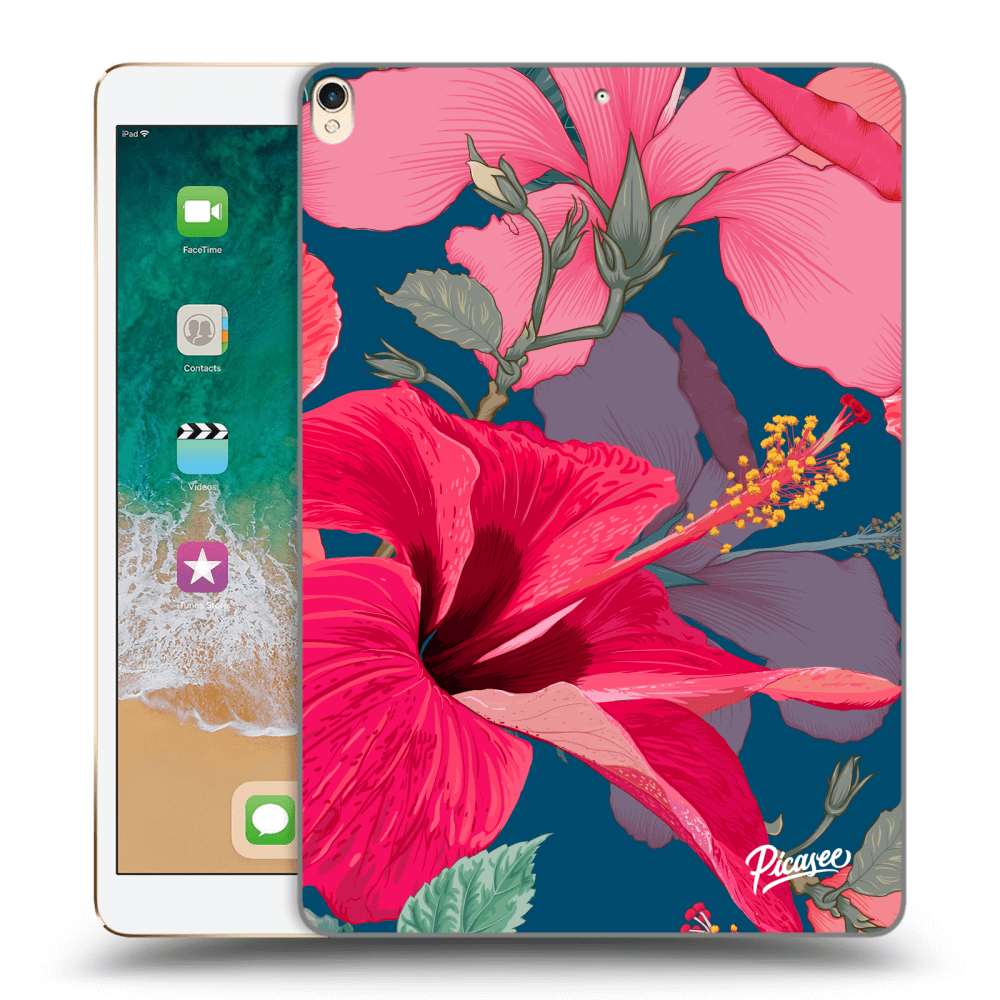 Picasee transparente Silikonhülle für Apple iPad Pro 10.5" 2017 (2. gen) - Hibiscus