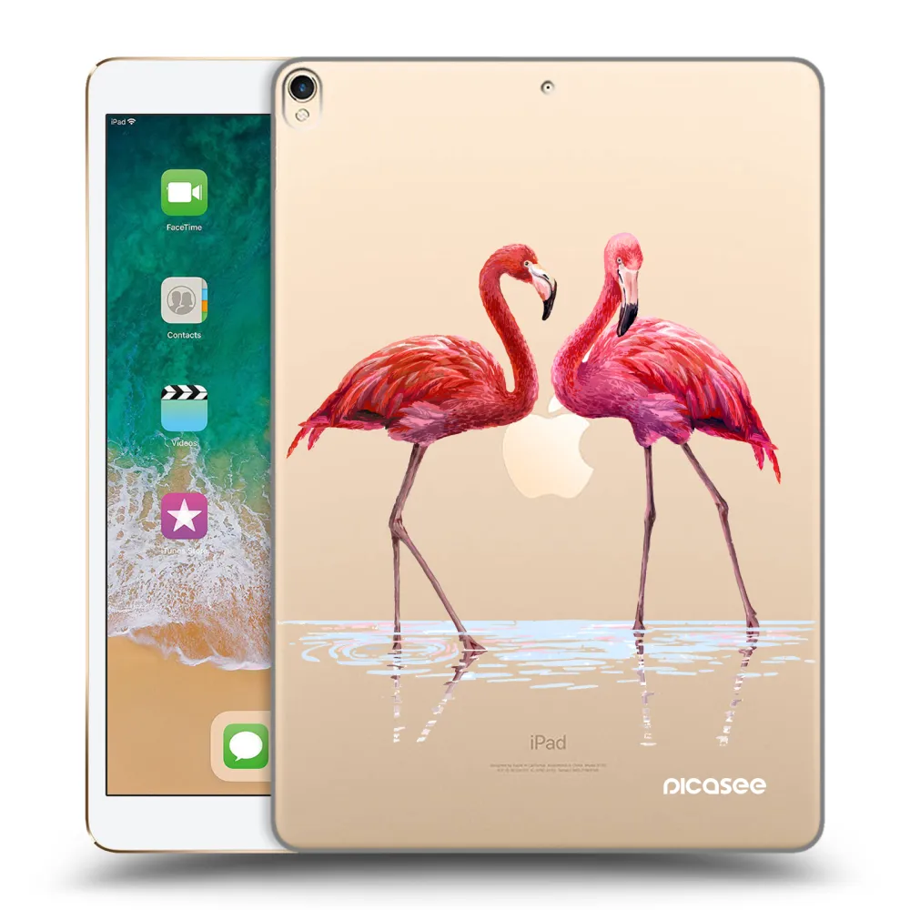 Picasee transparente Silikonhülle für Apple iPad Pro 10.5" 2017 (2. gen) - Flamingos zu zweit
