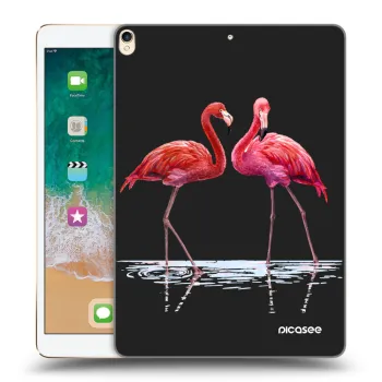 Picasee Schwarze Silikonhülle für Apple iPad Pro 10.5" 2017 (2. gen) - Flamingos zu zweit