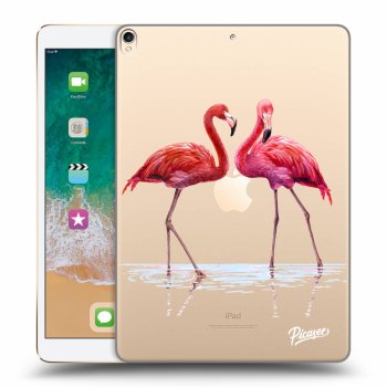 Picasee transparente Silikonhülle für Apple iPad Pro 10.5" 2017 (2. gen) - Flamingos couple