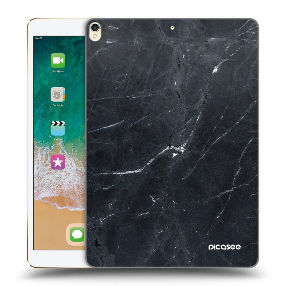 Picasee transparente Silikonhülle für Apple iPad Pro 10.5" 2017 (2. gen) - Black marble