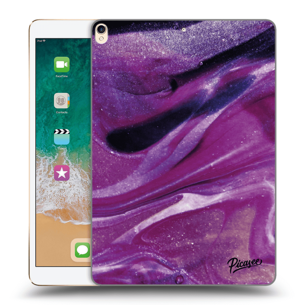 Picasee transparente Silikonhülle für Apple iPad Pro 10.5" 2017 (2. gen) - Purple glitter