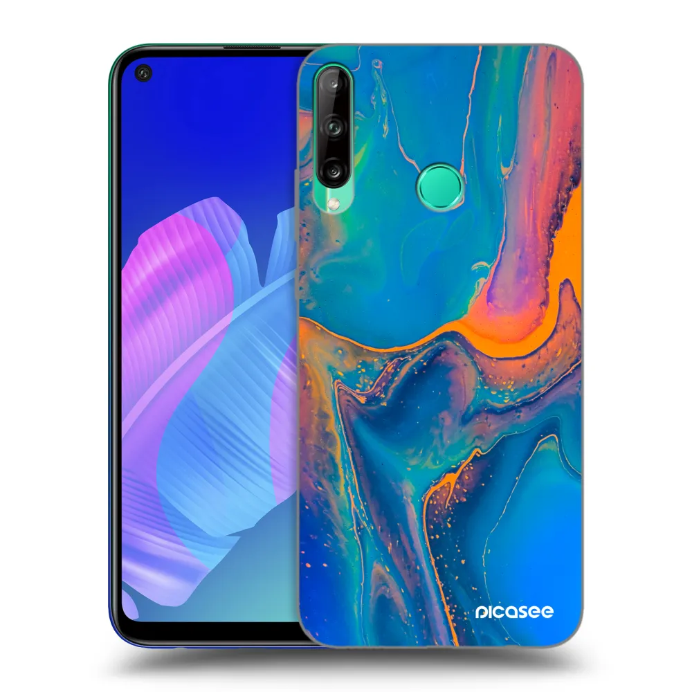 Picasee Huawei P40 Lite E Hülle - Schwarzes Silikon - Rainbow