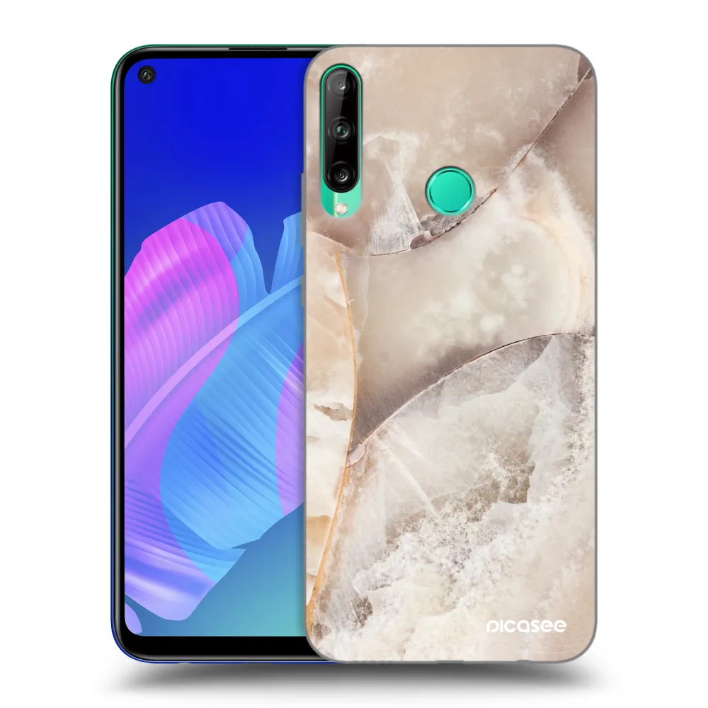 Picasee Huawei P40 Lite E Hülle - Schwarzes Silikon - Cream marble