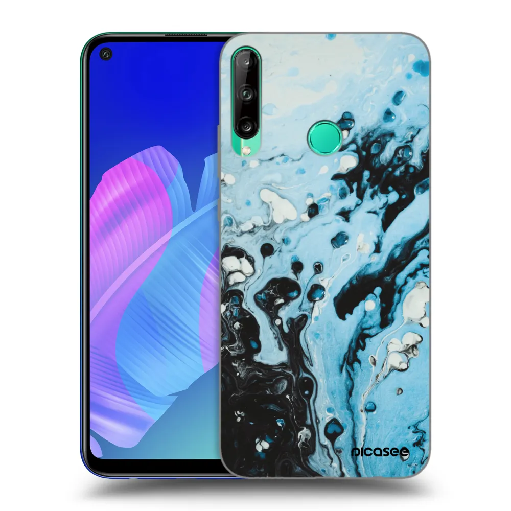 Picasee Huawei P40 Lite E Hülle - Schwarzes Silikon - Organic blue