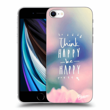 Picasee Apple iPhone SE 2020 Hülle - Transparentes Silikon - Think happy be happy