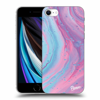 Picasee Apple iPhone SE 2020 Hülle - Transparentes Silikon - Pink liquid