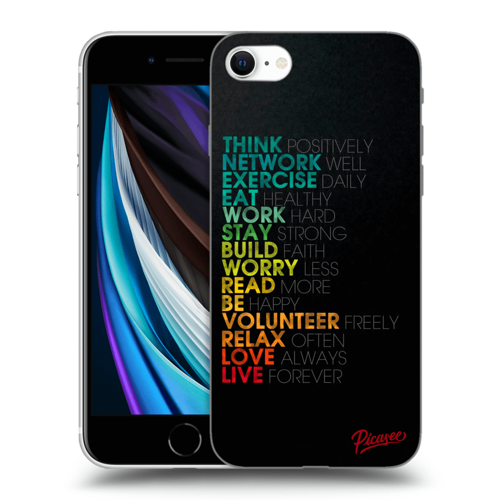 Picasee Apple iPhone SE 2020 Hülle - Transparentes Silikon - Motto life