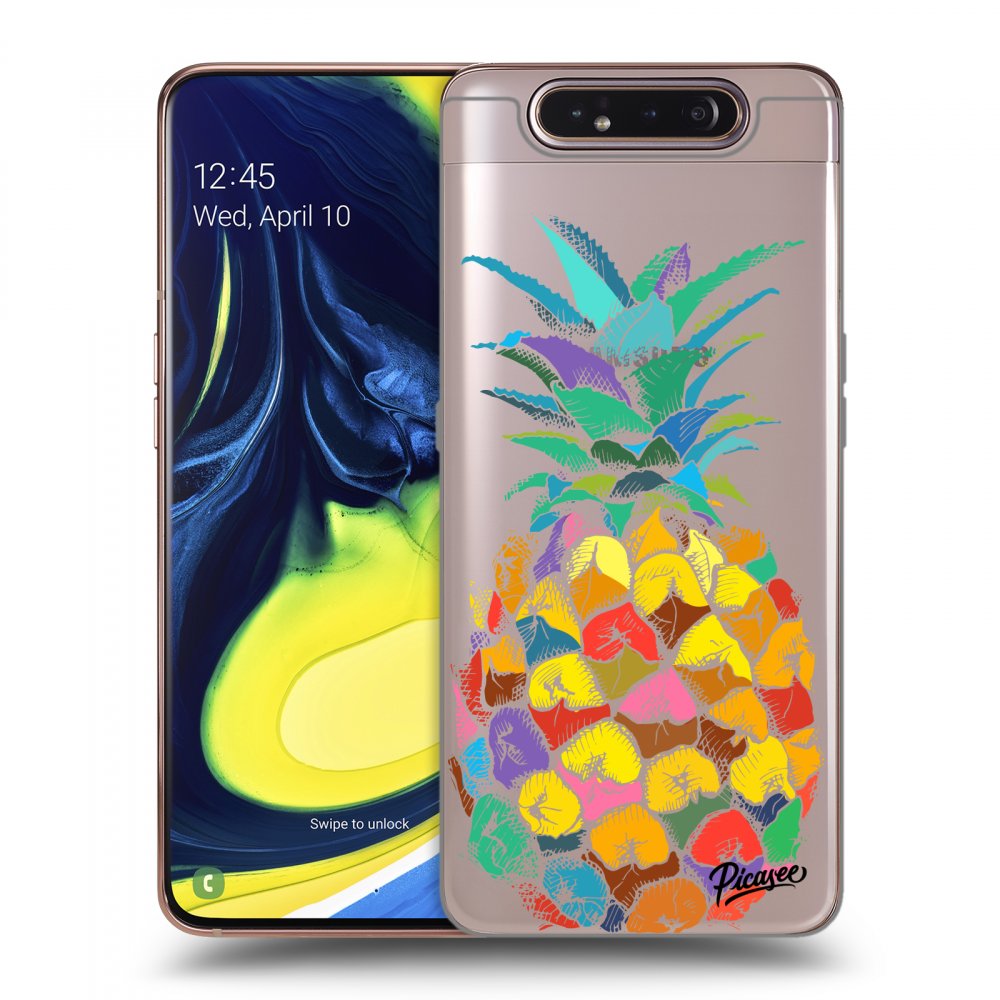 Picasee Samsung Galaxy A80 A805F Hülle - Transparentes Silikon - Pineapple